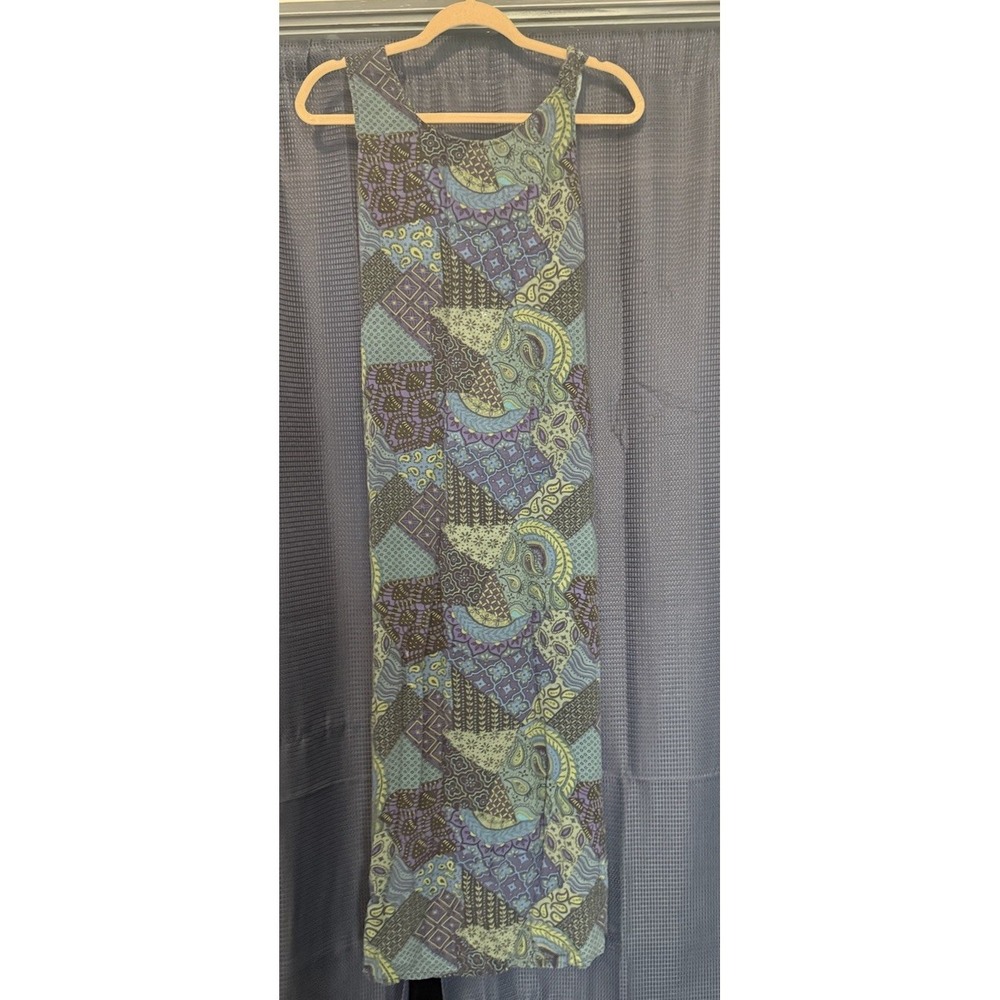 90s Y2K Floral Midi Dress Womens Med Tie Back Slits Summer Resort STYLE STUDIO